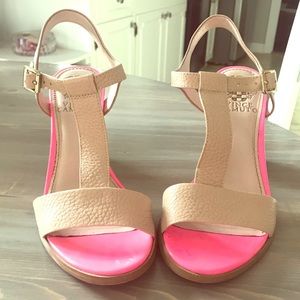 Vince Camuto nude block heels